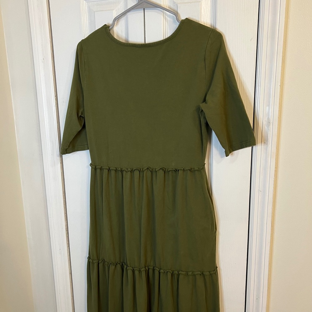Matilda Jane‎ Tiered Maxi Dress Olive Green Casual Boho Fall Womens Size M - Picture 10 of 12